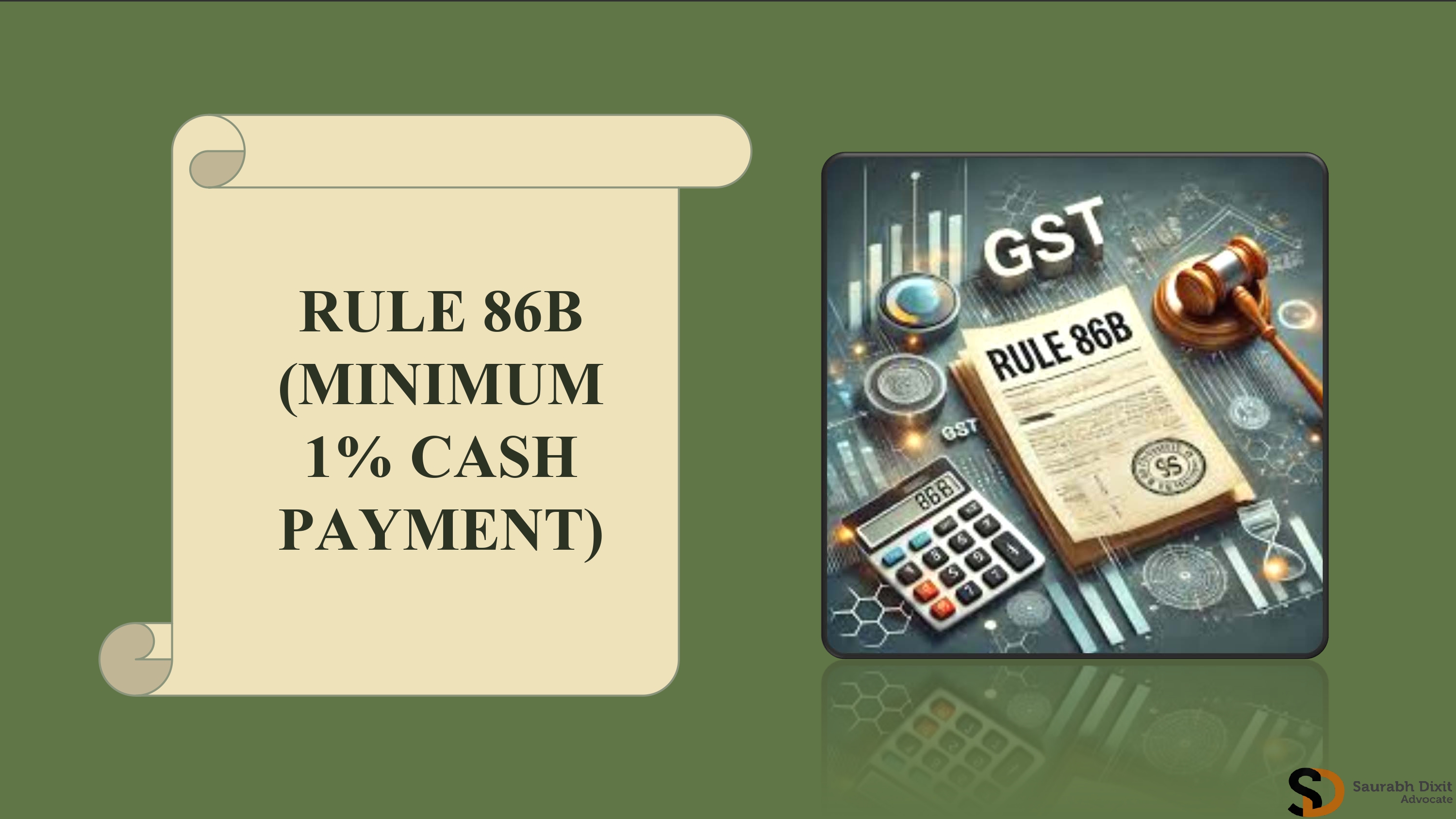 Rule 86B – Mandatory 1% Cash Payment under GST